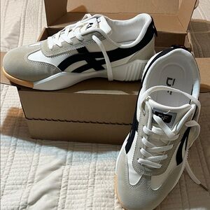 Stylish Women's Sneakers in White, Black, and Gray